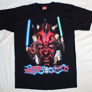 Jedi vs. Sith STAR WARS shirt Episode I vintage Darth Maul Qui-Gon Jinn Obi-Wan